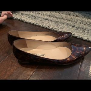 MANOLO BLAHNIK Brown Flats Sz 40.5